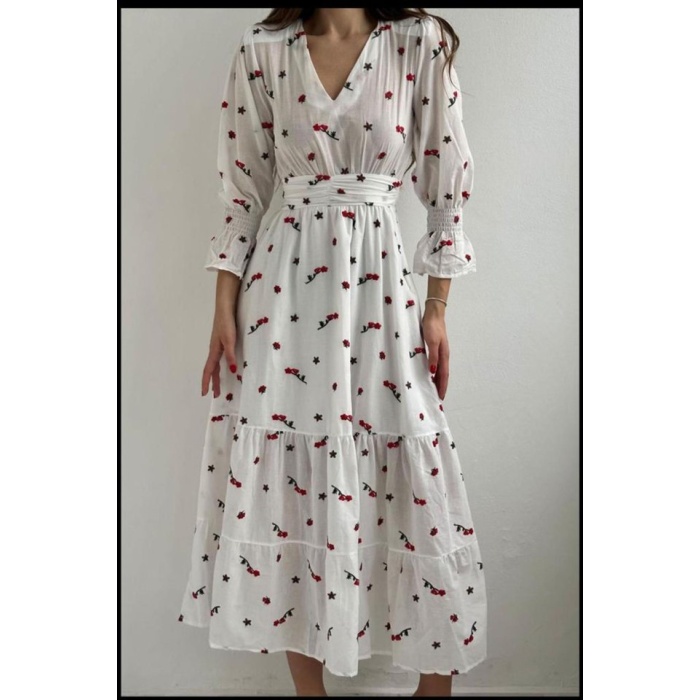 Kırmızı Gipeli Vual Elbise