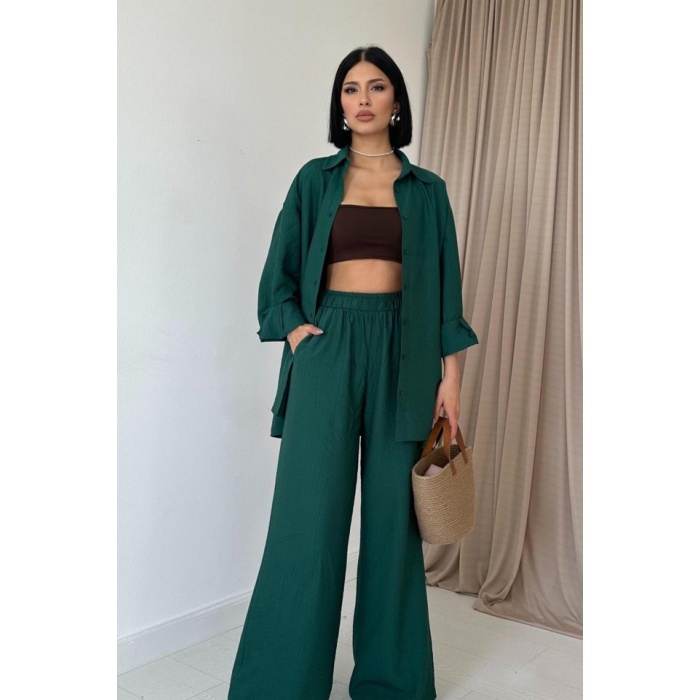 Zümrüt Alice Gömlek Ve Bol Kesim Pantolon Takım