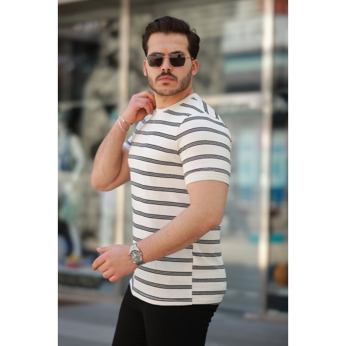 Erkek çizgili Kısa Kollu T-shirt