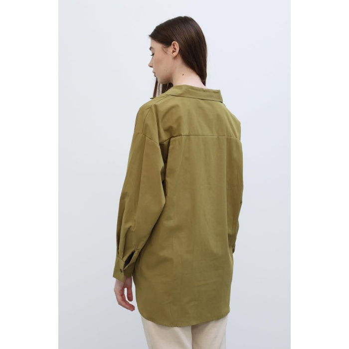 Uzun Kol Gömlek - Koyu Haki