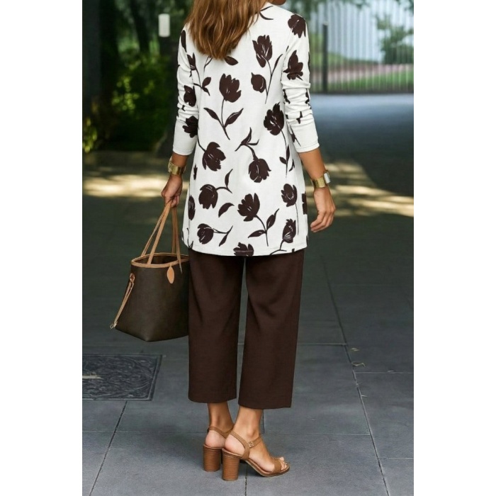 Kadın Uzun Kollu önü Açık Modal Ceket Kolsuz Viskon Iki Iplik Bluz Ve Pantolon üçlü Takım