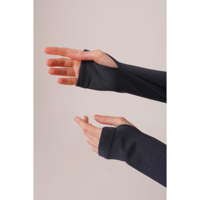 Fitilli Bluz Ve Pantolon Antrasit İkili Takım