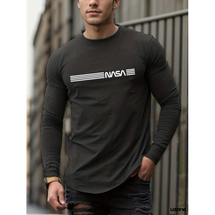 Erkek Uzun Kollu Bisiklet Yaka Viskon Sweat