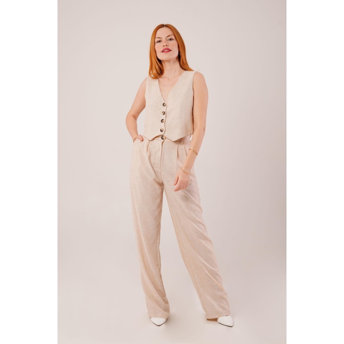 Kırçıllı Desen Bej Takım