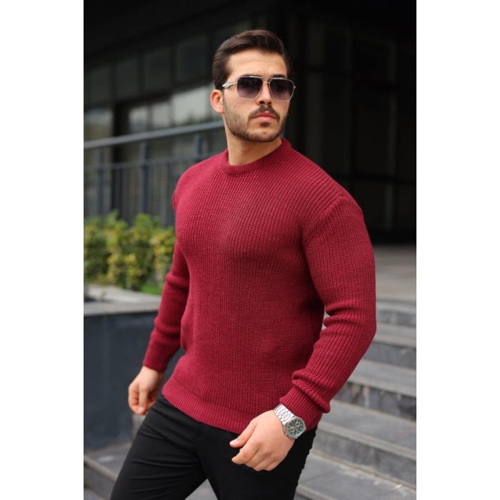 Erkek Bisiklet Yaka Örme Kazak