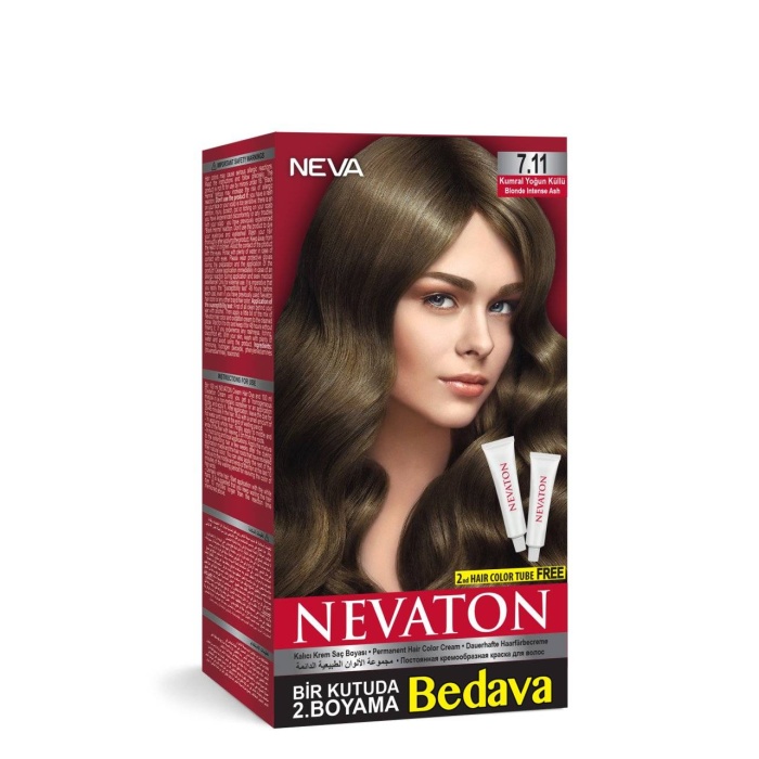 Nevaton Kalıcı Krem Saç Boyası 7.11 Kumral Yoğun Küllü
