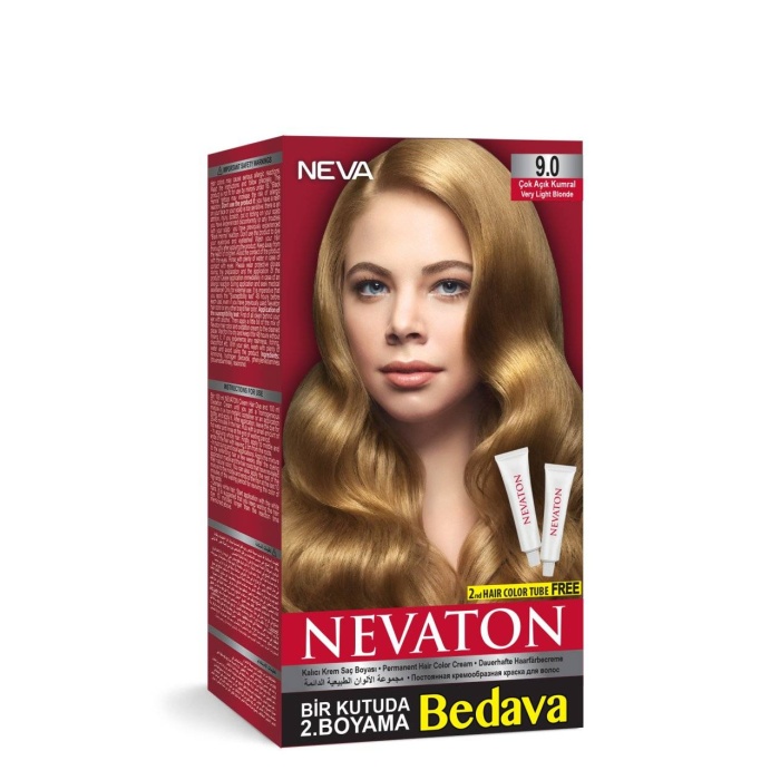 Nevaton Kalıcı Krem Saç Boyası 9.0 Çok Açık Kumral