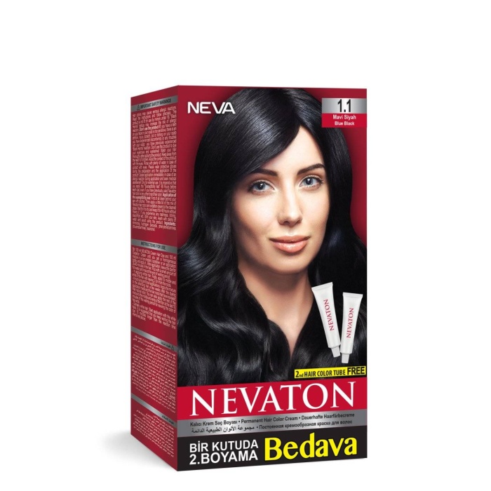 Nevaton Kalıcı Krem Saç Boyası 1.1 Mavi Siyah