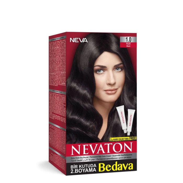 Nevaton Kalıcı Krem Saç Boyası 1.0 Siyah