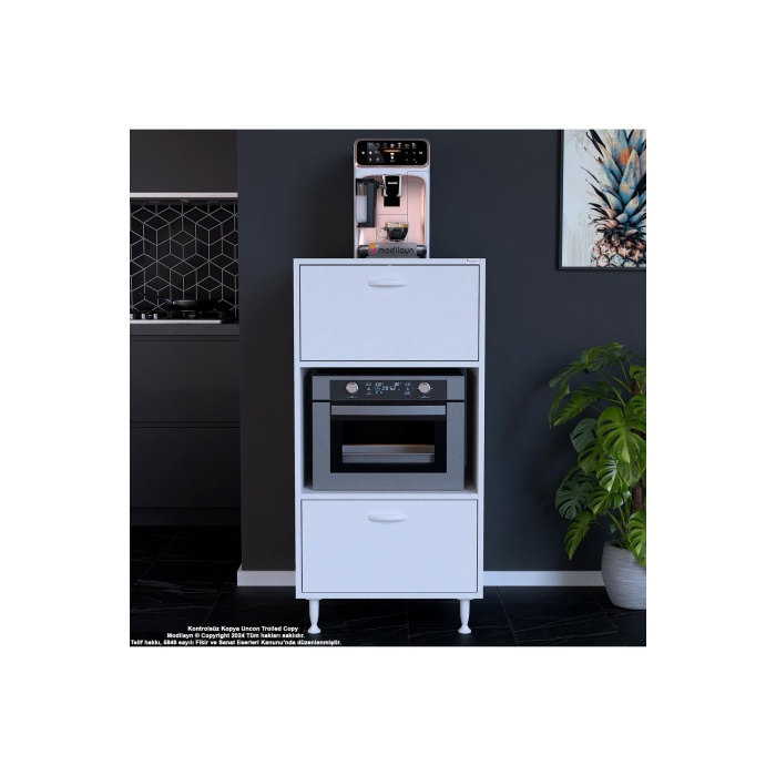 Silva 59,6 X 119,2 X 56 Cm Çift Kapaklı Ankastre Fırın Ve Mutfak Dolabı