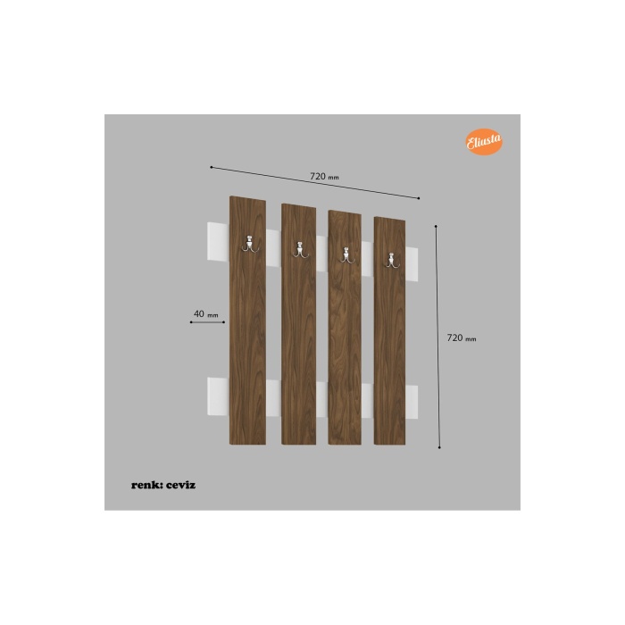 ARD145 4 lü Duvar Askılığı Portmanto Askılık