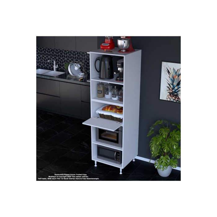 Silva Loya 59,6 X 194,6 X 56 Cm Tek Kapaklı Ankastre Fırın Ve Mutfak Dolabı