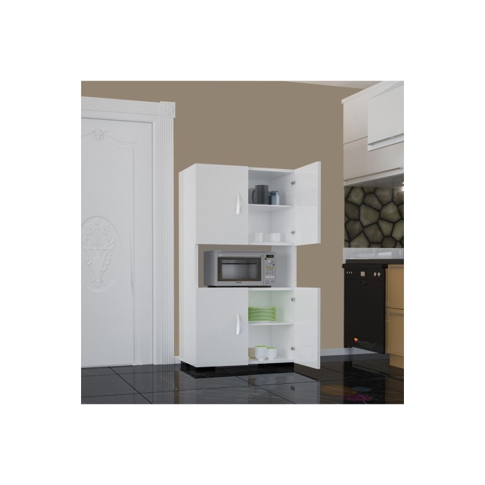 4 Kapaklı Tek Gözlü Mikrodalga Dolabı Fırın Dolabı