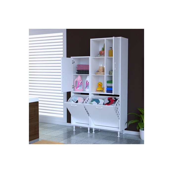 MODİLAYN 95 x 165 x32.5cm Oyuncak Dolabı Çok Amaçlı Dolap Banyo Dolabı Çamaşır Dolabı Mutfak Dolabı