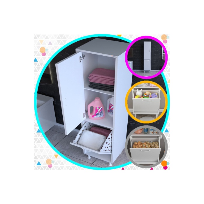 MODİLAYN FORBEST  40 x 135 cm Çok Amaçlı Banyo Dolabı Mutfak Dolabı Düzenleyici Dolaplar