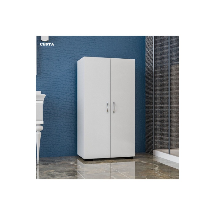 54 x 110 x 32 cm Kiler Dolabı Ofis Dolabı Çok Amaçlı Ofis Dolabı 2 Kapaklı Banyo Dolabı