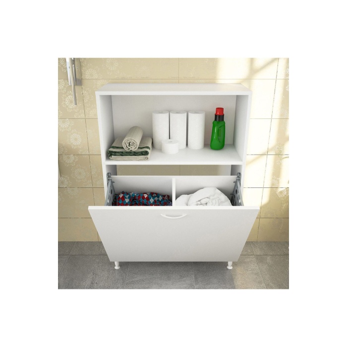 75 x 100 x 30cm 2 sepetli Kirli Çamaşır Dolabı Banyo Dolabı Çok Amaçlı Dolap Mutfak Dolabı