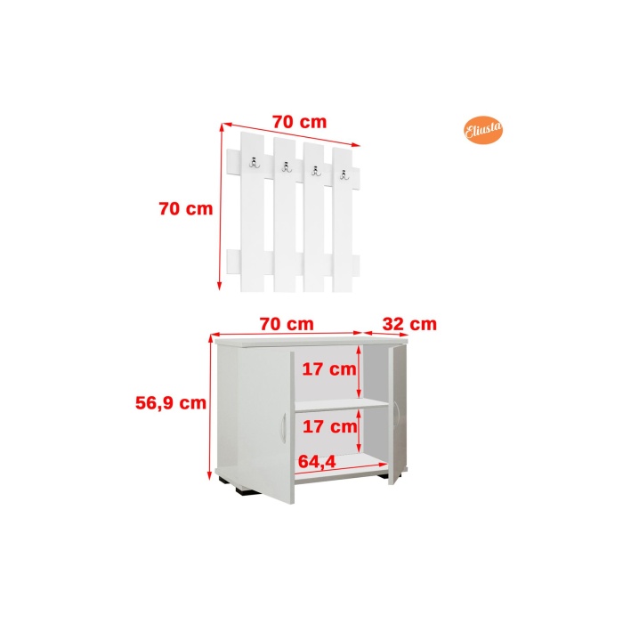 Portmanto Ayakkabılık Vestiyer Askılıklı Ayakkabılık Dolabı Ard-117