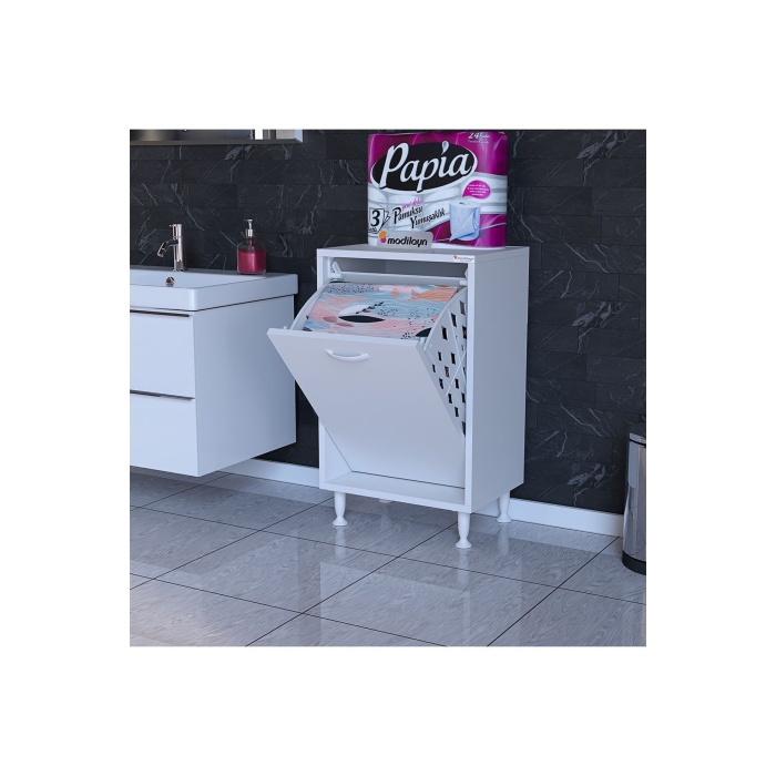 Söke 45 X 75 X 32,5 Cm Kirli Çamaşır Sepetli Banyo Dolabı