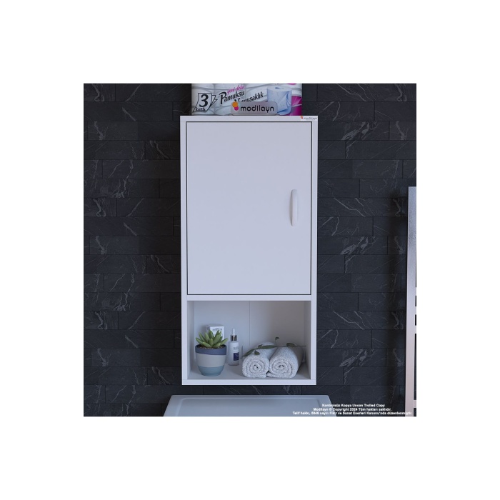 Şile 45 X 85 X 32,5 Cm Makine Üstü Asma Ve Çok Amaçlı Banyo Dolabı