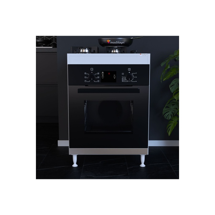 Elit 59,6 X 85 X 56 Cm Gömme Ankastre Ocak Ve Fırın Bölmeli Mutfak Dolabı