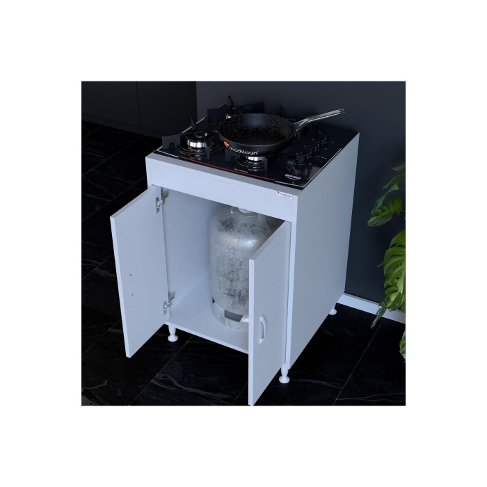 Elit 59,6 X 85 X 56 Cm Gömme Ankastre Ocak Ve Tüp Bölmeli Mutfak Dolabı