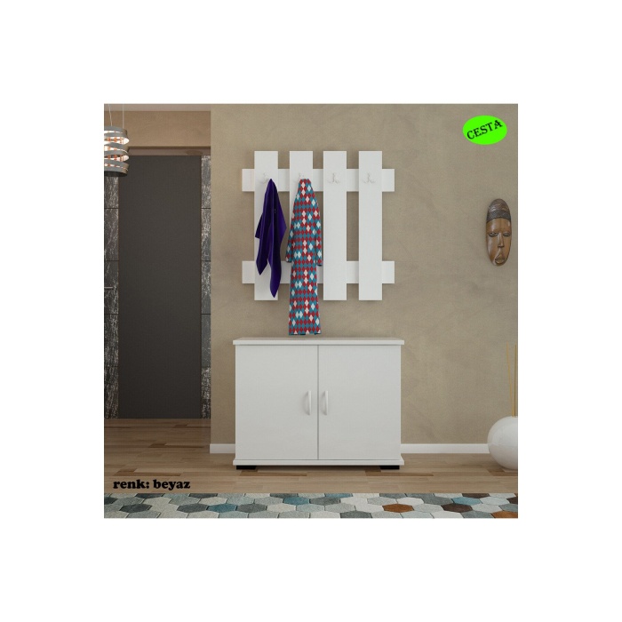 Ayakkabılık Portmanto Vestiyer Iki Kapaklı Ayakkabılık Askılık Ayakkabı Dolabı