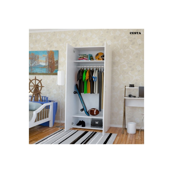 Beyaz Yatak Odası 2 Kapılı Gardolap Ard-537