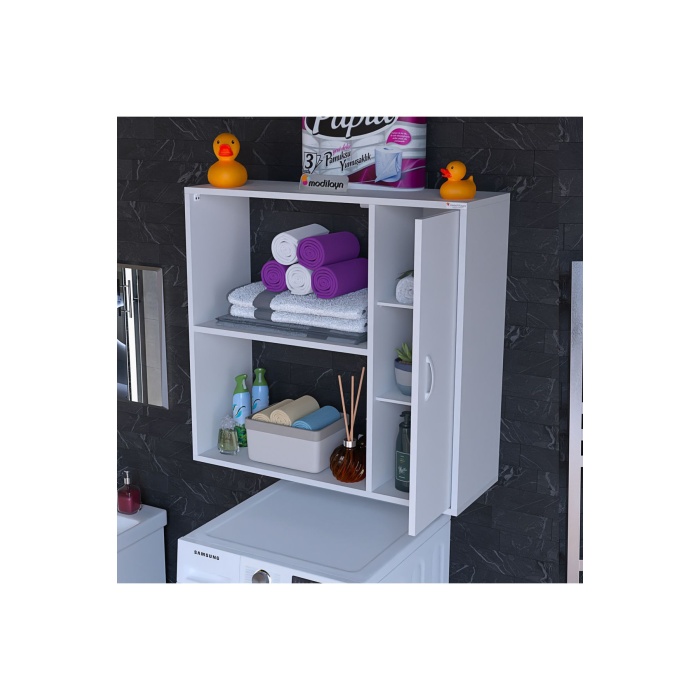 Urla 90x85,5x31,5 cm Makine Üstü Dolap Çamaşır Makine Üstü Dolabı Asma Dolap