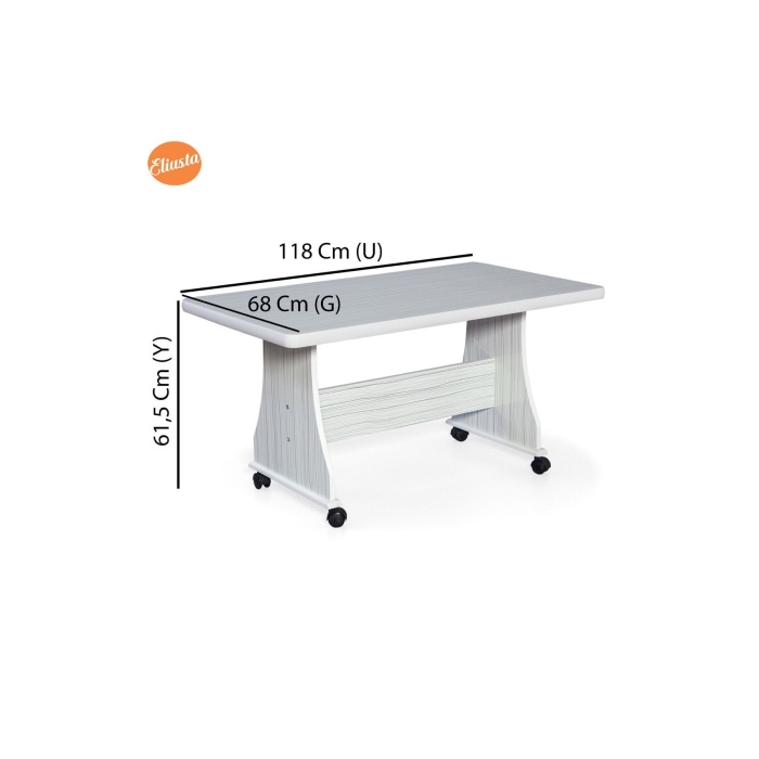 ELİUSTA TEKERLEKLİ MDF MASA MUTFAK MASASI