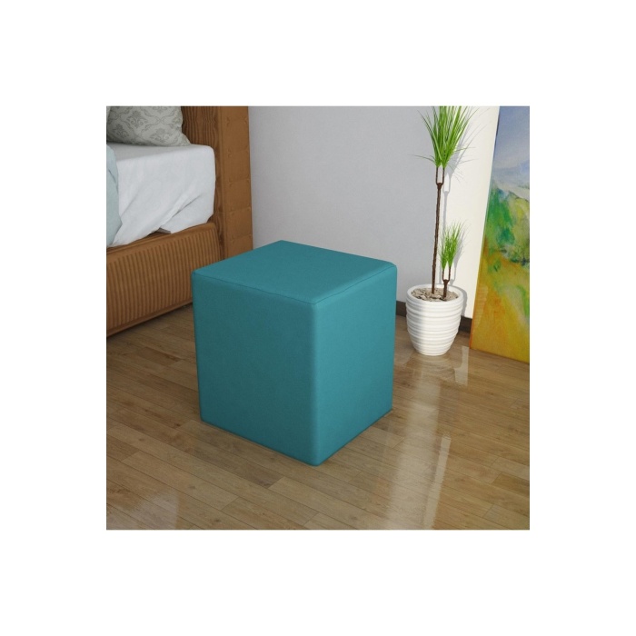 Kare Puf Ahşap Iskeletli