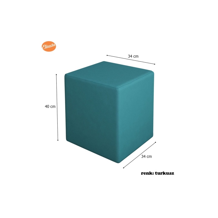 Kare Puf Ahşap Iskeletli