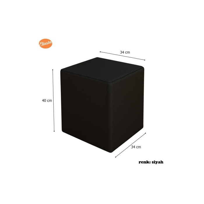 Kare Puf Ahşap İskeletli