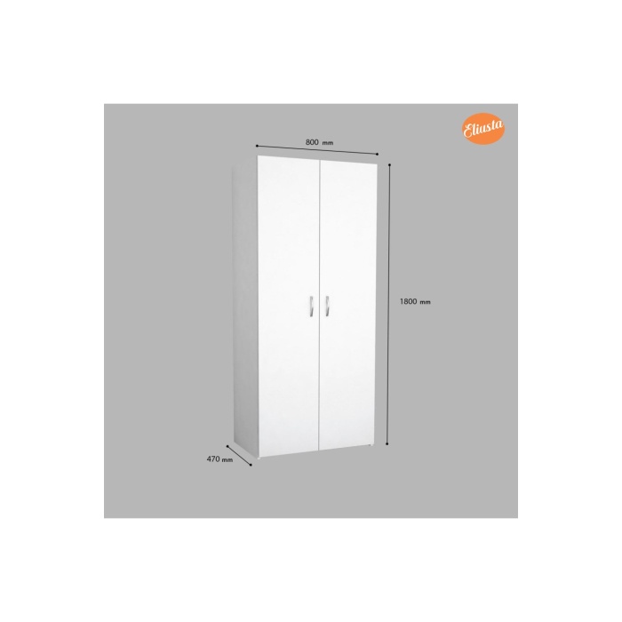 Iki Kapaklı Askılıklı Ve Raflı Gardrop