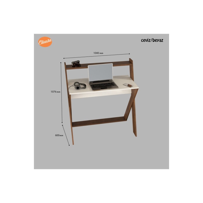 Ceviz Beyaz X Bilgisayar Çalışma Masası Ard309