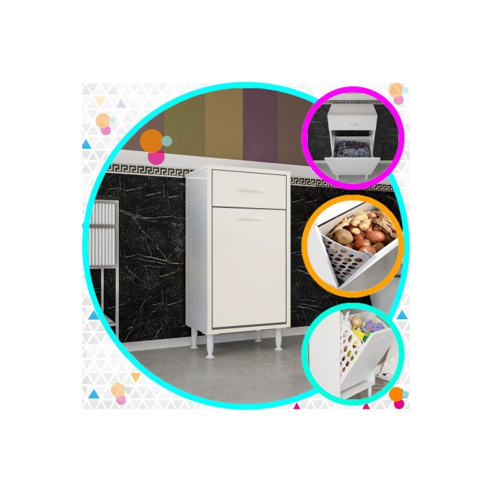 Mutfak Dolabı Sepetli Banyo Dolabı Kirli Camasır Dolabı Oyuncak Dolabı Çok Amaçlı Dolap