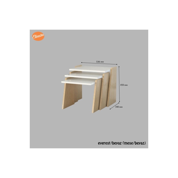 3 Lu Zigon Sehpa Takımı Sunum Sehpa