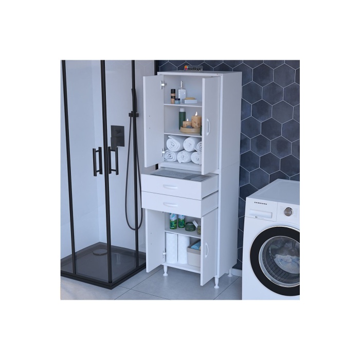 4 Kapaklı 2 Cekmeceli Mutfak Dolabı Banyo Dolabı Ofis Dolabı