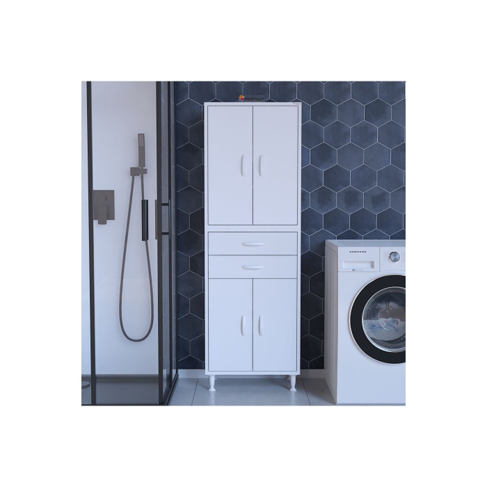 4 Kapaklı 2 Cekmeceli Mutfak Dolabı Banyo Dolabı Ofis Dolabı