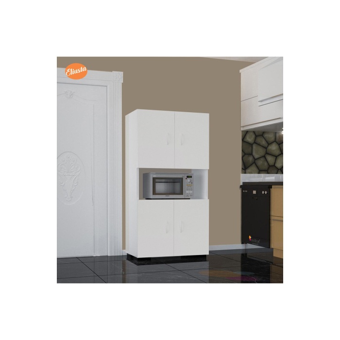 Mutfak Dolabı Minifırın Mikrodalga Dolabı 4 Kapaklı Çok Amaçlı Banyo Dolabı Ofis Dolabı