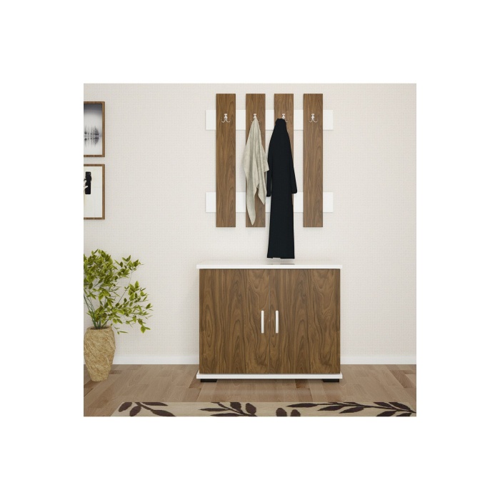 Ayakkabılık Portmanto Vestiyer Iki Kapaklı Ayakkabılık Askılık Antre Ayakkabı Dolabı