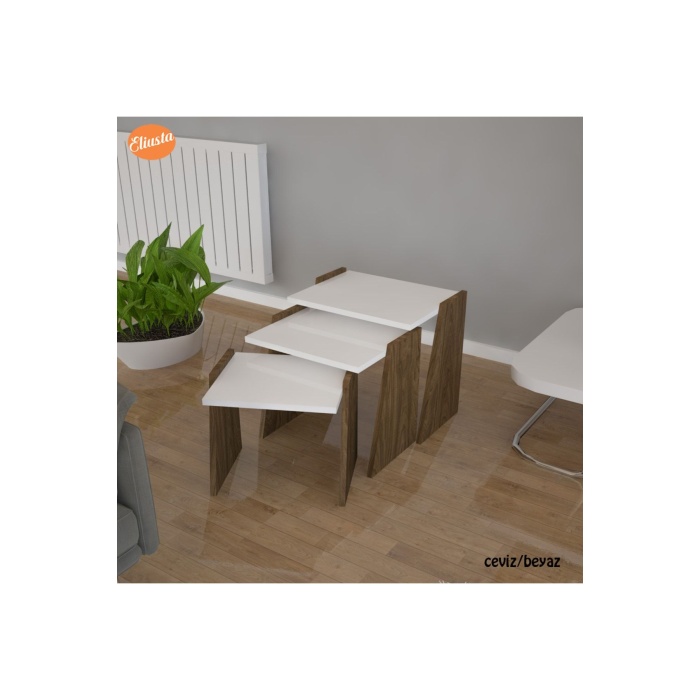 3 Lu Zigon Sehpa Takımı Sunum Sehpa