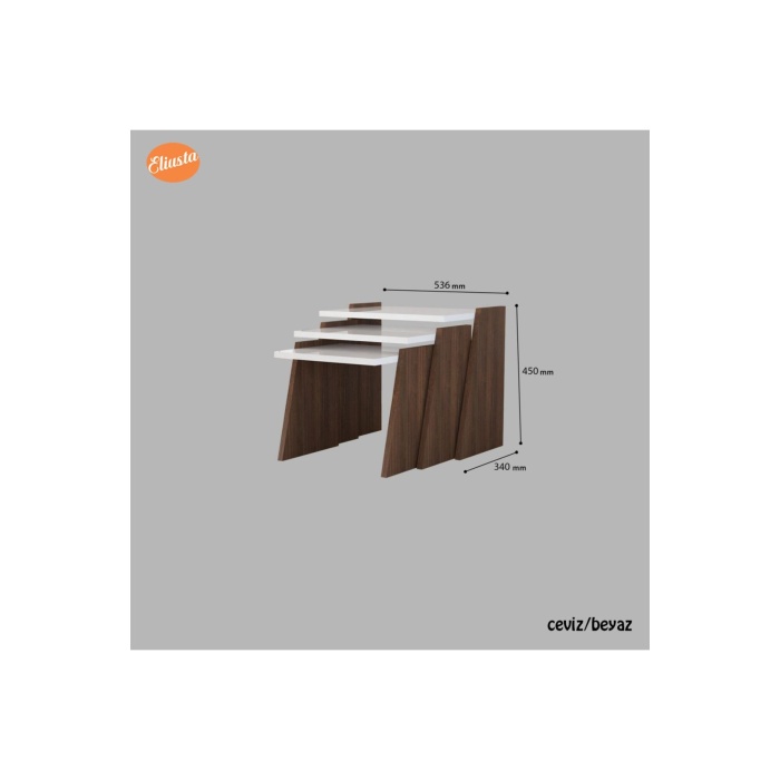 3 Lu Zigon Sehpa Takımı Sunum Sehpa