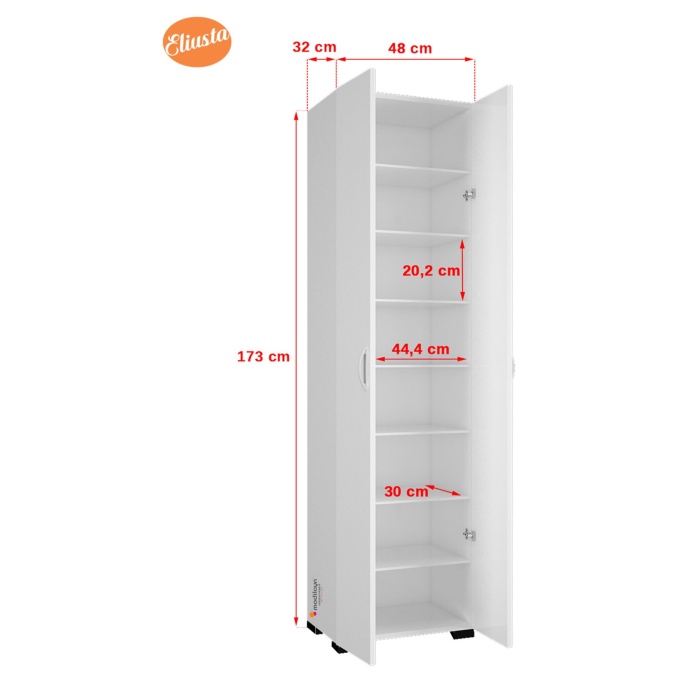 Sekiz Raflı Cokamaclı Dolap Mutfak Dolabı Banyo Dolabı Ofis Dolabı