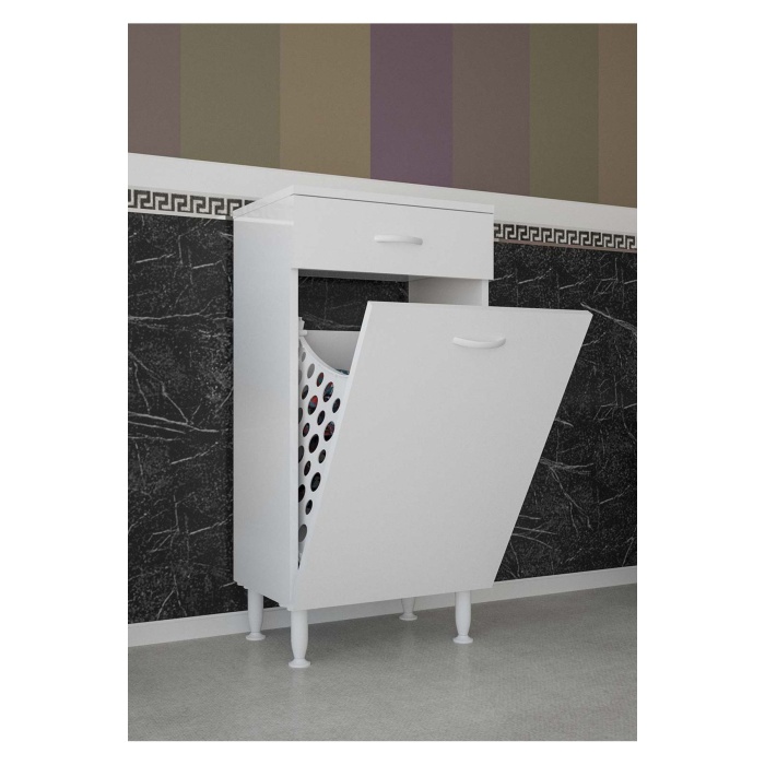 Sepetli Kirli Çamaşır Dolabı Banyo Dolabı Çok Amaçlı