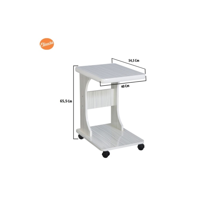 Tekerlekli C Yan Sehpa % 100 Mdf Koltuk Yanı Sehpa