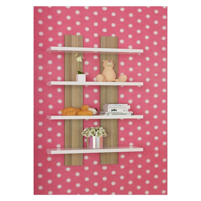 Dört Raflı Duvar Ünitesi Dörtlü Duvar Rafı Kitaplık