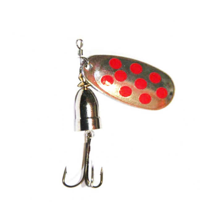 Oskar VMC İğneli Döner Kaşık Gümüş-Kırmızı No:1 (SF05-SP08)