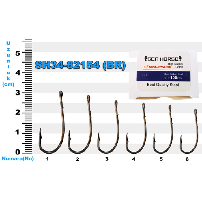 SH34-82154 Sea Horse No: 5/0 Bronz İğne (100lü)