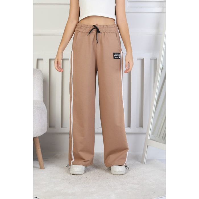 İki İplik Çizgili Kız Çocuk Eşofman Altı